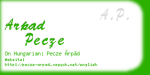 arpad pecze business card